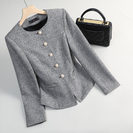 Rovena Pearl Button Blazer