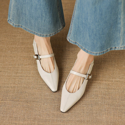 Tamsin | Pointed-Toe Mary Jane Flat