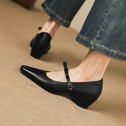 Dalia Genuine Leather Mary Jane Heels