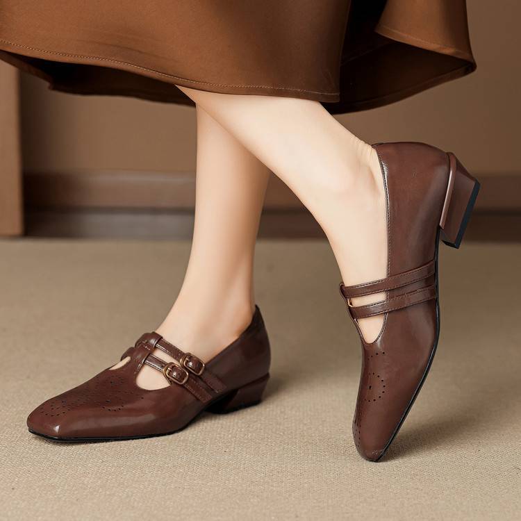 Marisol | Brogued Dual-Strap Mary Jane Pump