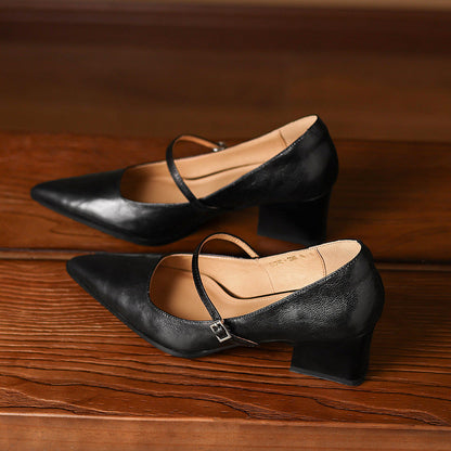 Breya Genuine Leather Heels