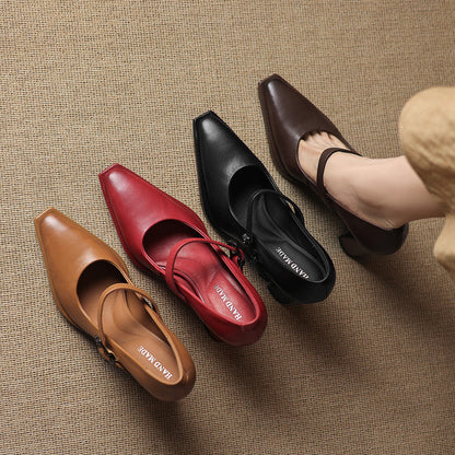 Clara Genuine Leather Heels