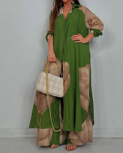 Trisha V-neck Patchwork Set
