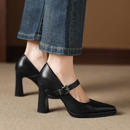 Clara Genuine Leather Heels