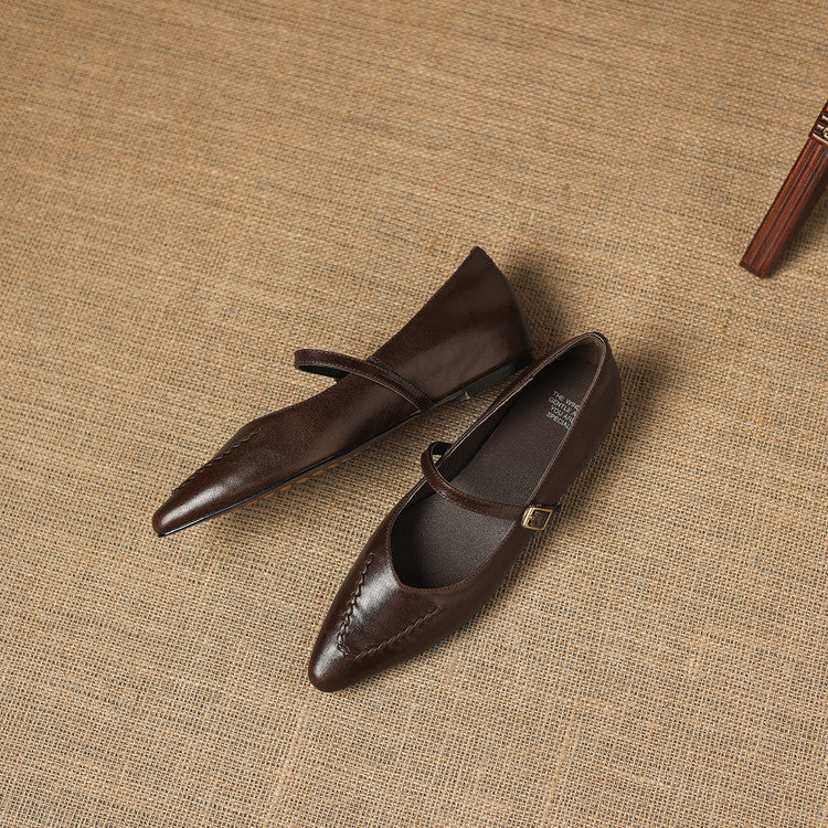 Syla Genuine Leather Flats