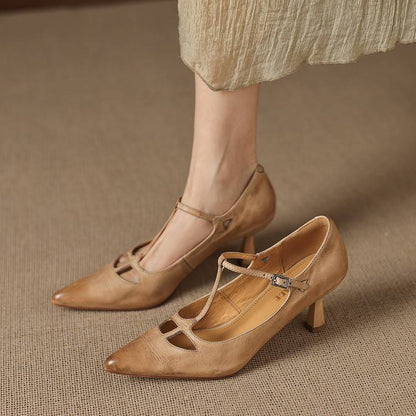 Lucia Genuine Leather Heels