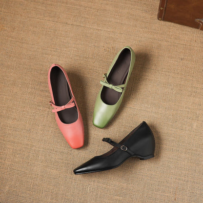 Dalia Genuine Leather Mary Jane Heels
