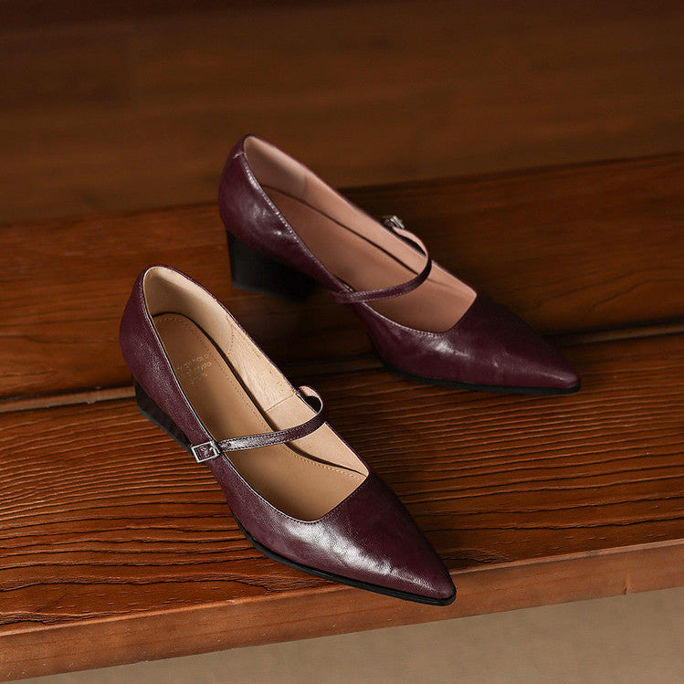 Breya Genuine Leather Heels
