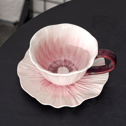 Poppy Flowers Tea Cup Set