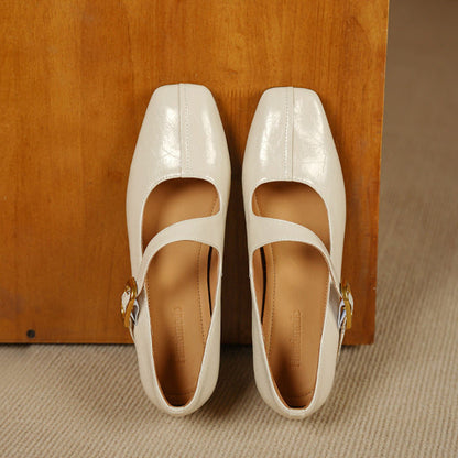 Viora Genuine Leather Mary Jane Heels