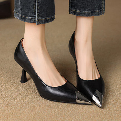 Valia Genuine Leather Heels