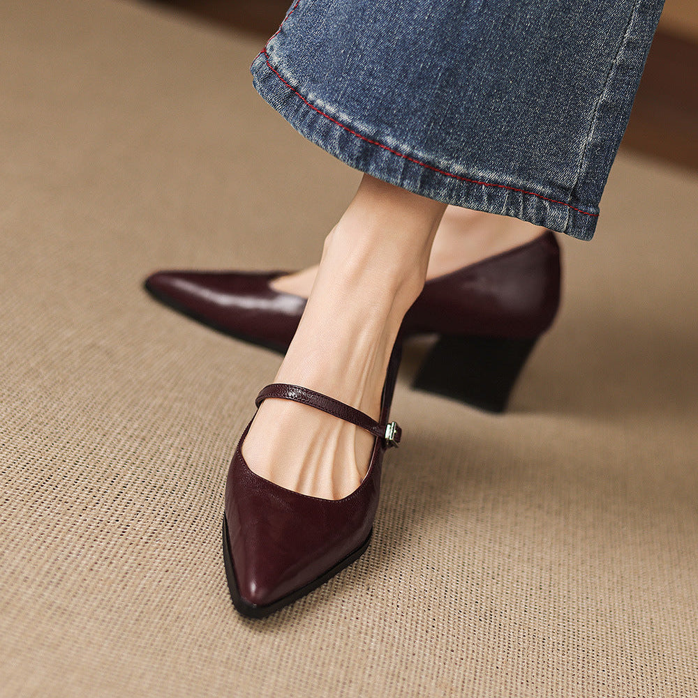 Breya Genuine Leather Heels
