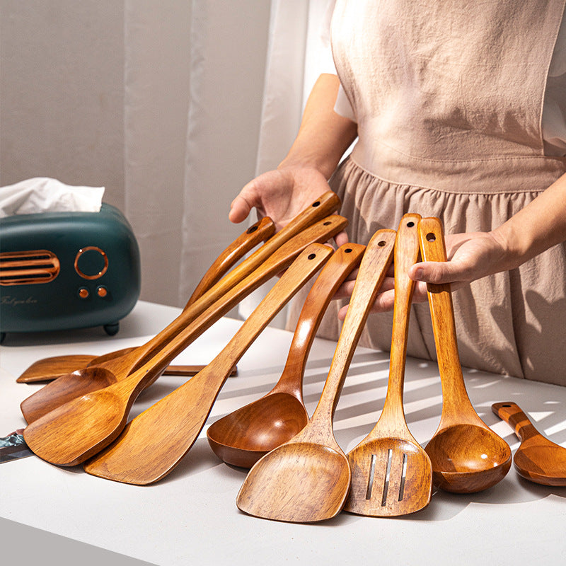 Natural Wood Cooking Utensil Set