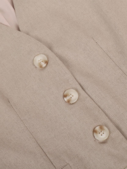 Sarah V-neck Pleated Wide-leg Pants Suit