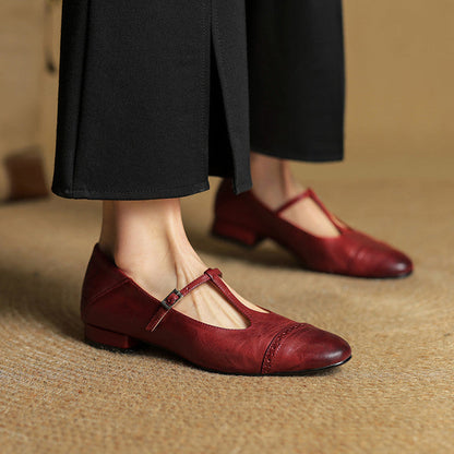 Bia Genuine Leather Flats