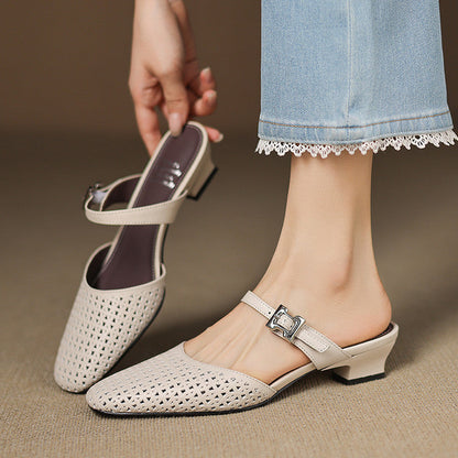 Nilda Genuine Leather Mules