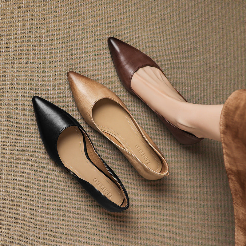 Meya Genuine Leather Flats