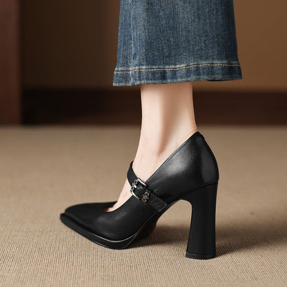 Clara Genuine Leather Heels