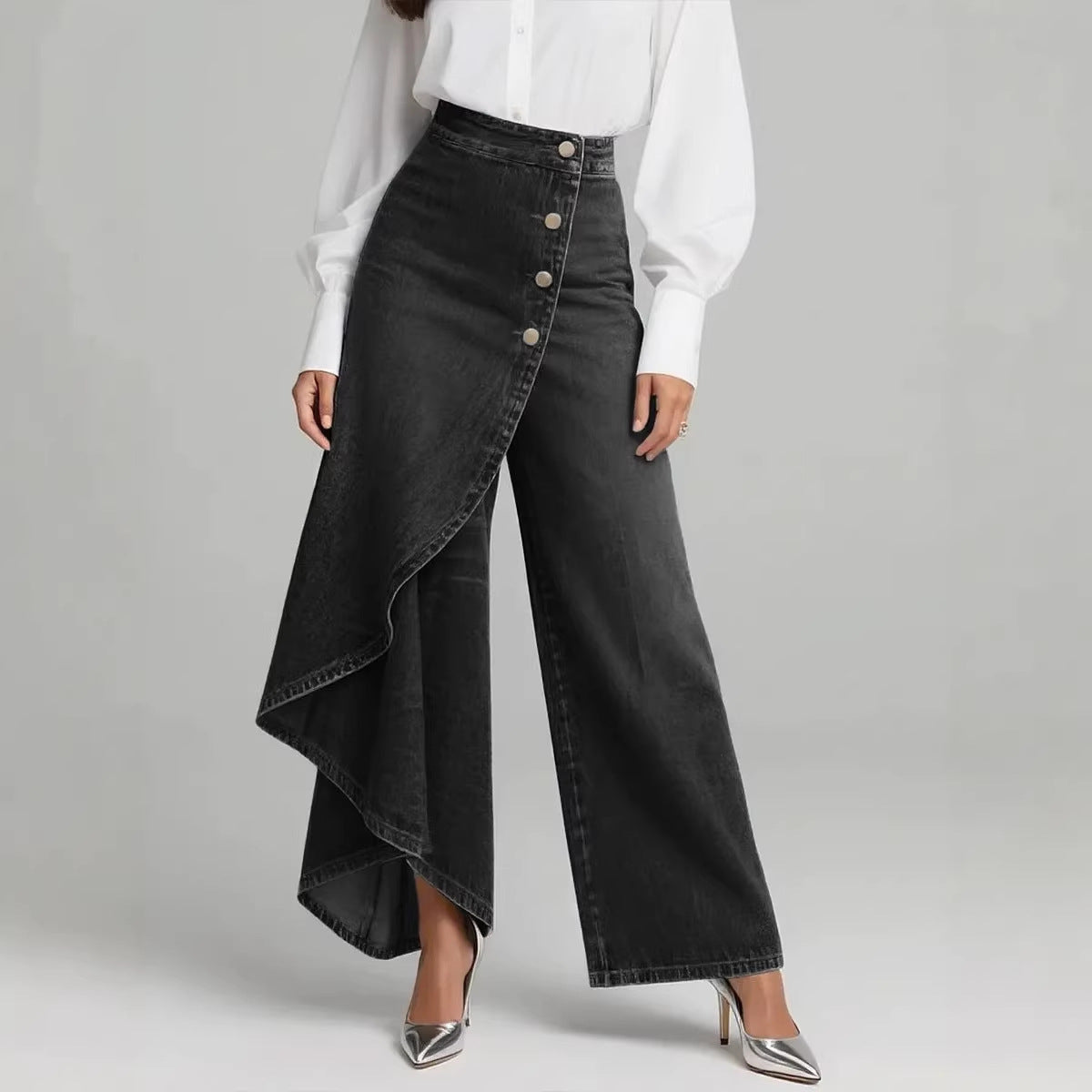 Elara Wide Leg Denim Pants