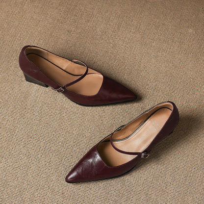 Breya Genuine Leather Heels