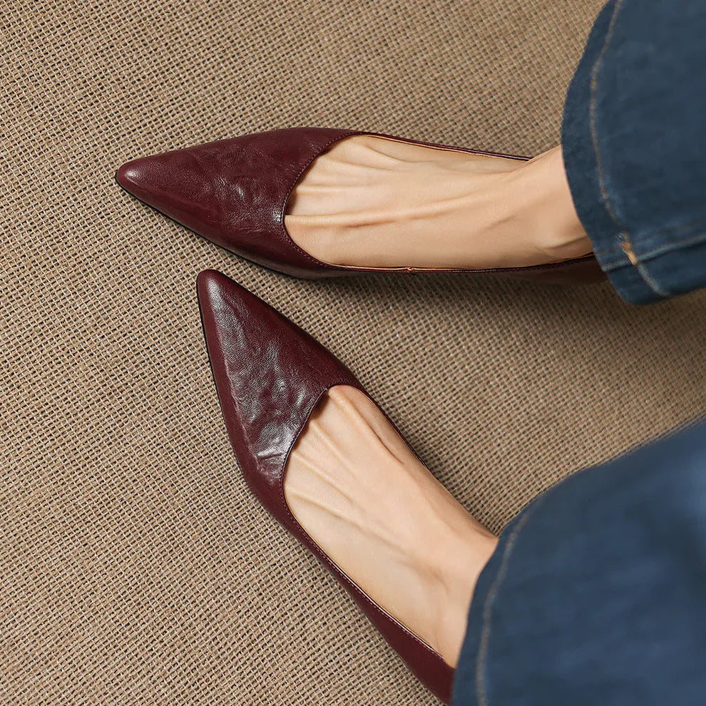 Aelya Genuine Leather Heels