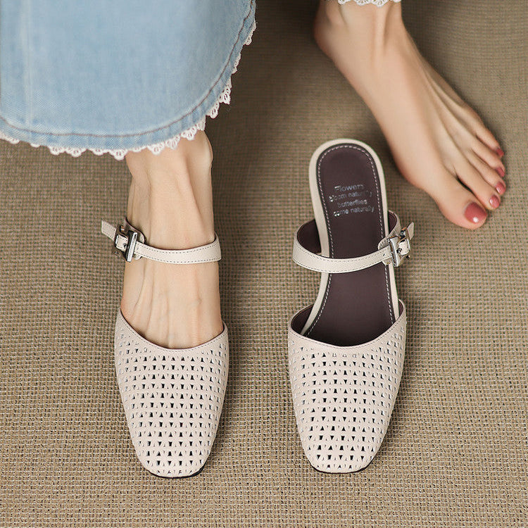 Nilda Genuine Leather Mules