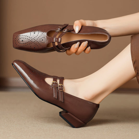 Marisol | Brogued Dual-Strap Mary Jane Pump
