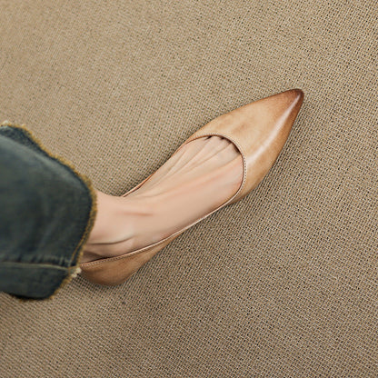 Meya Genuine Leather Flats