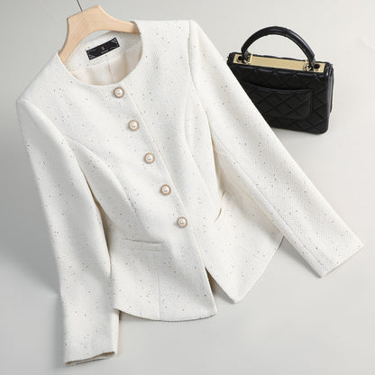Rovena Pearl Button Blazer