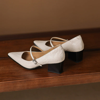 Breya Genuine Leather Heels