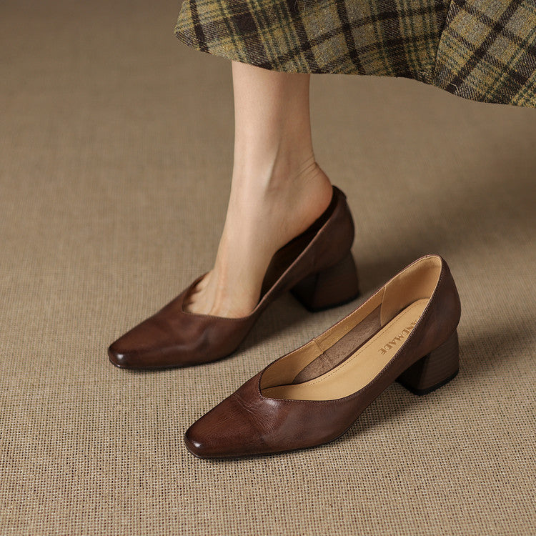 Milla Genuine Leather Heels