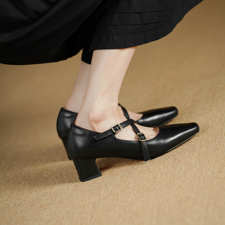 Ceren Genuine Leather Crisscross Strap Heels