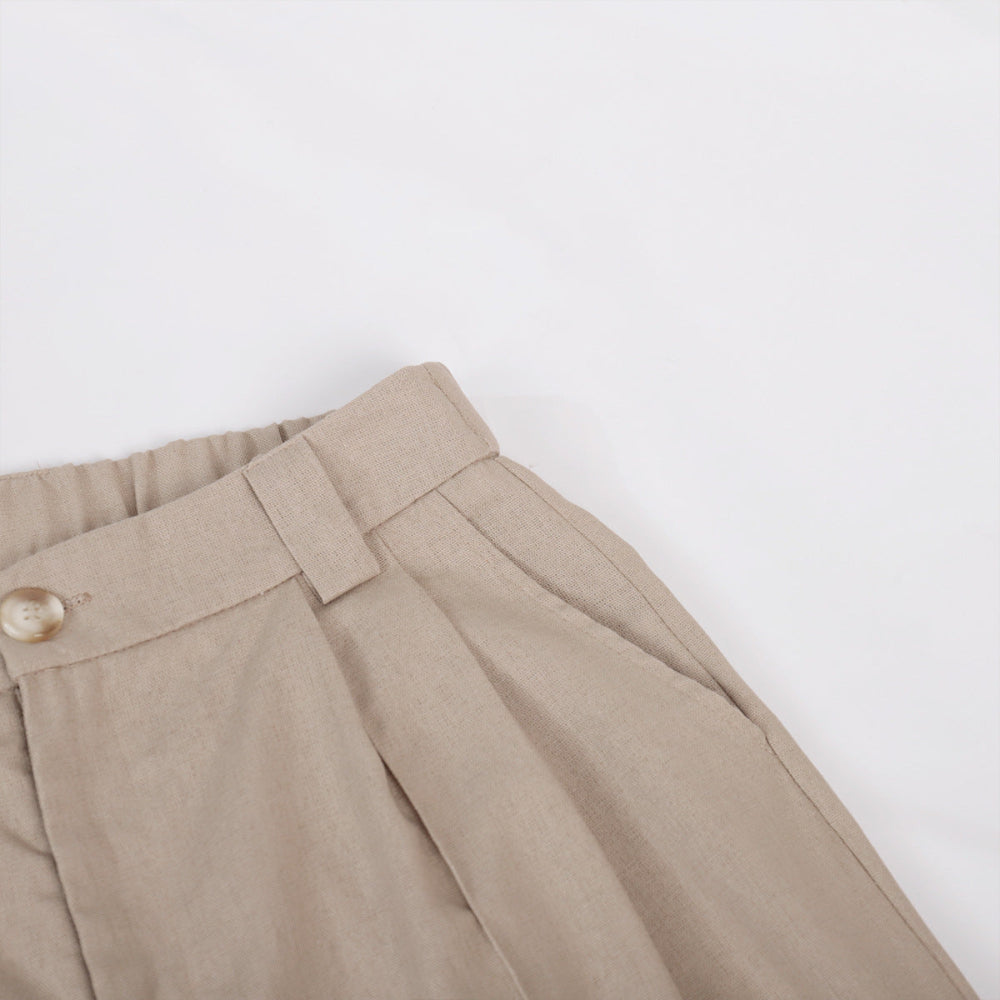 Sarah V-neck Pleated Wide-leg Pants Suit
