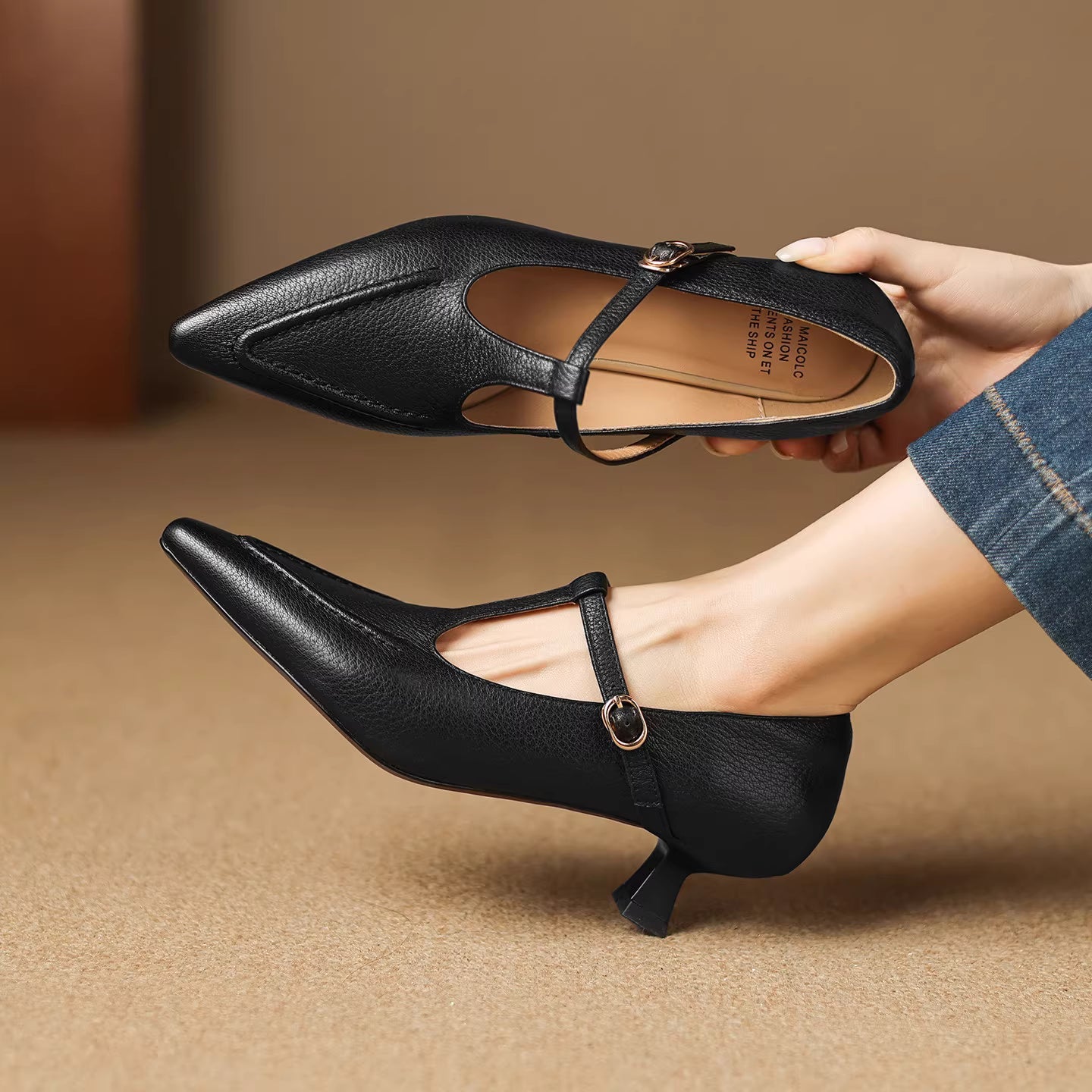 Tirea Genuine Leather Heels