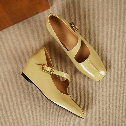 Viora Genuine Leather Mary Jane Heels