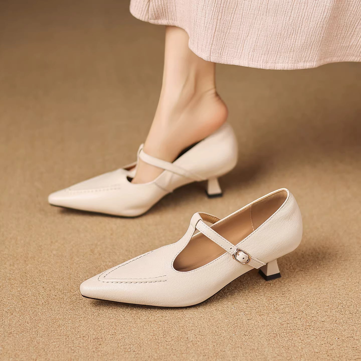 Tirea Genuine Leather Heels