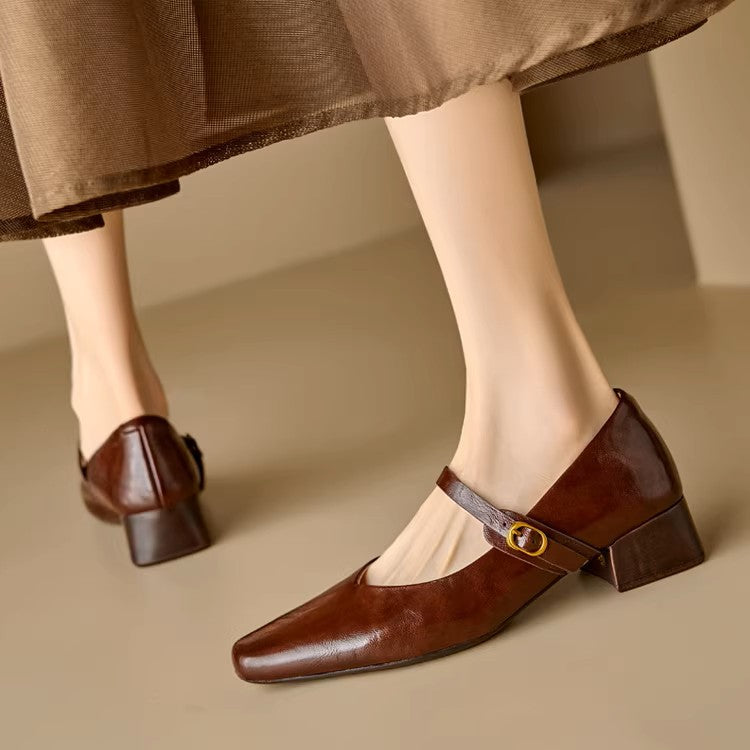 Felya Genuine Leather Heels