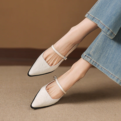 Breya Genuine Leather Heels