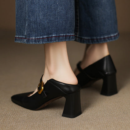 Luna Genuine Leather Heels
