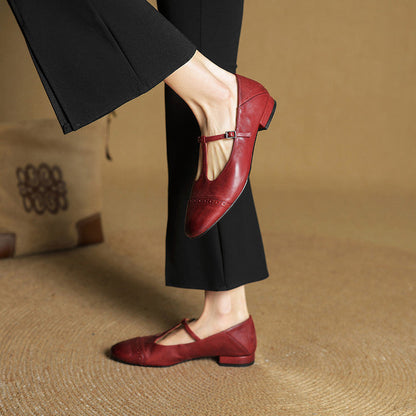 Bia Genuine Leather Flats