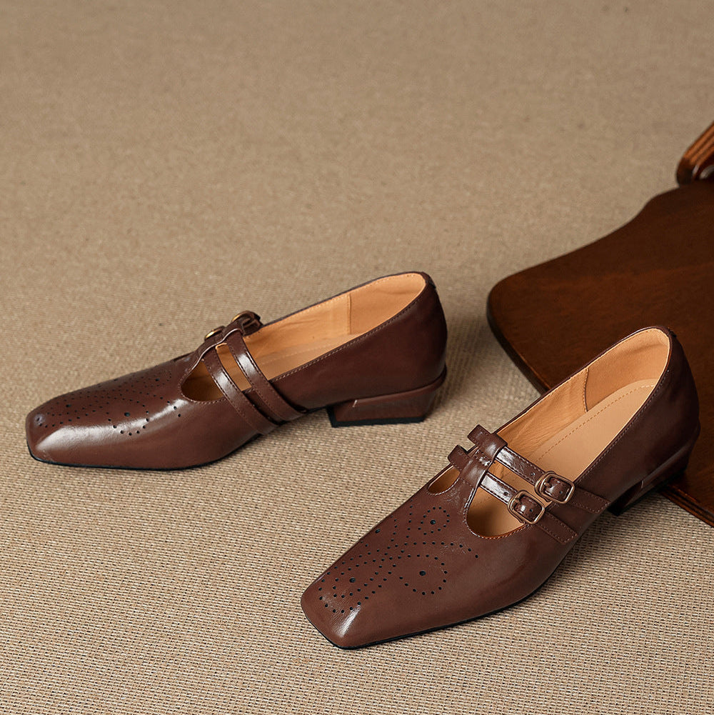 Marisol | Brogued Dual-Strap Mary Jane Pump