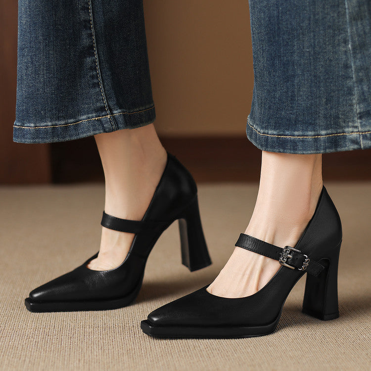 Clara Genuine Leather Heels