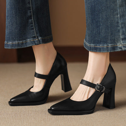 Clara Genuine Leather Heels