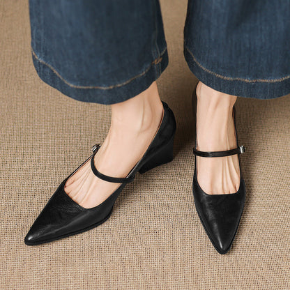 Breya Genuine Leather Heels