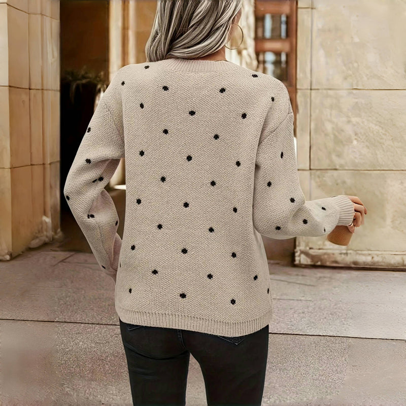 Marigold | Cosy Polka Dot Knit Sweater