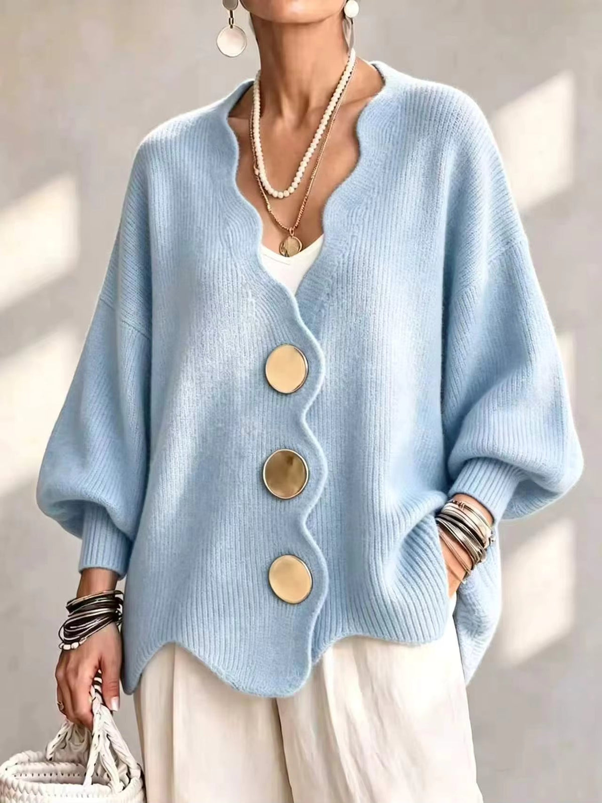Carla | Loose Button Knit Cardigan