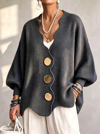 Carla | Loose Button Knit Cardigan