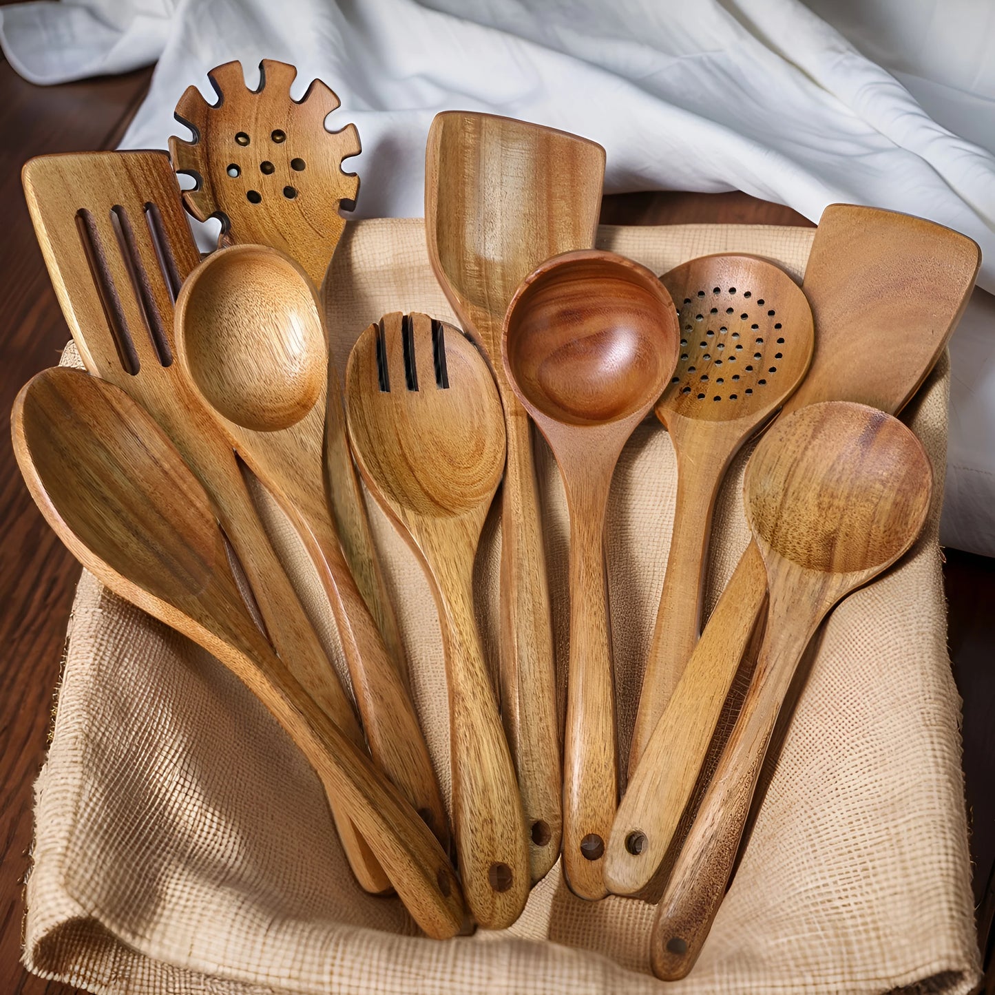 Natural Wood Cooking Utensil Set