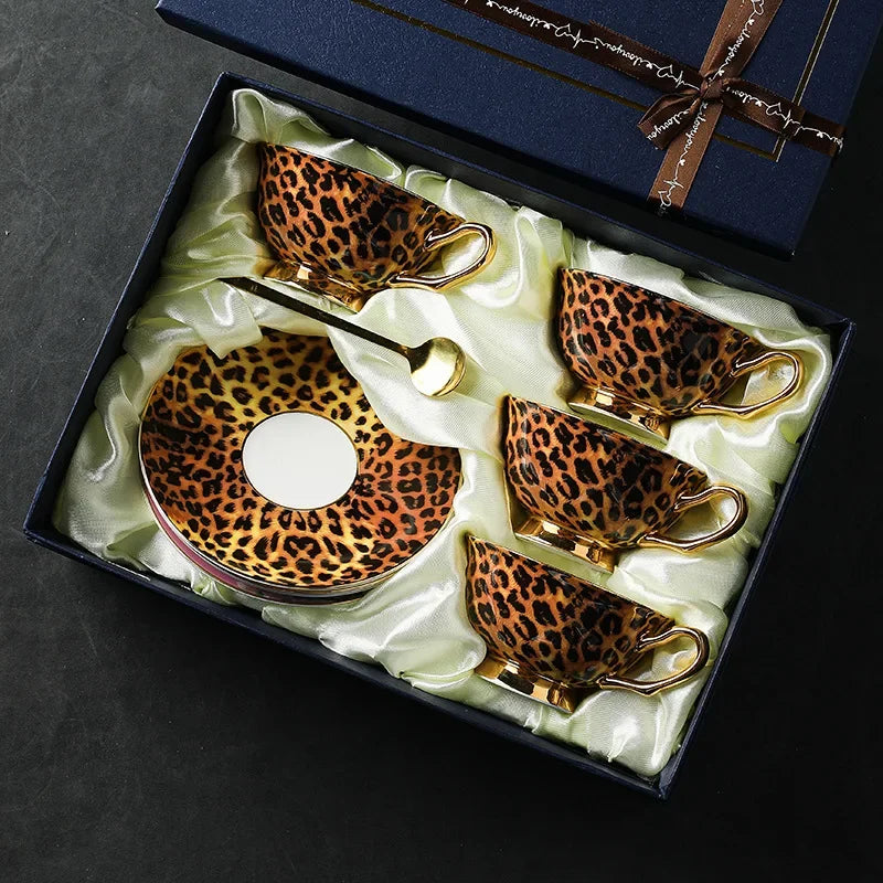 Luxury Leopard Tea Cup Set