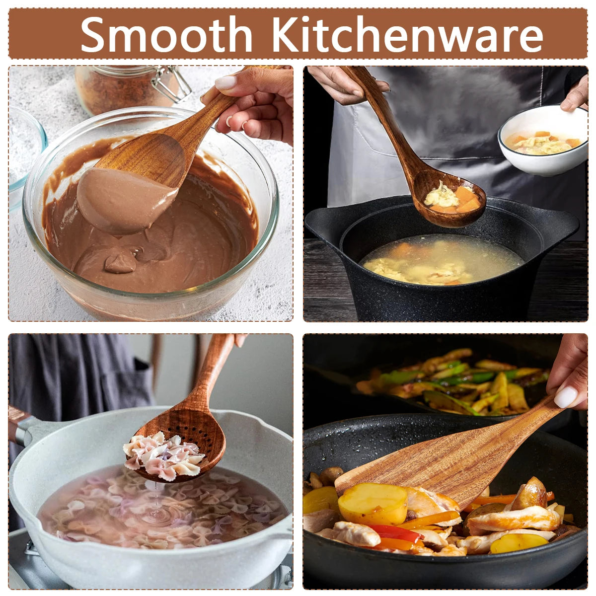 Natural Wood Cooking Utensil Set